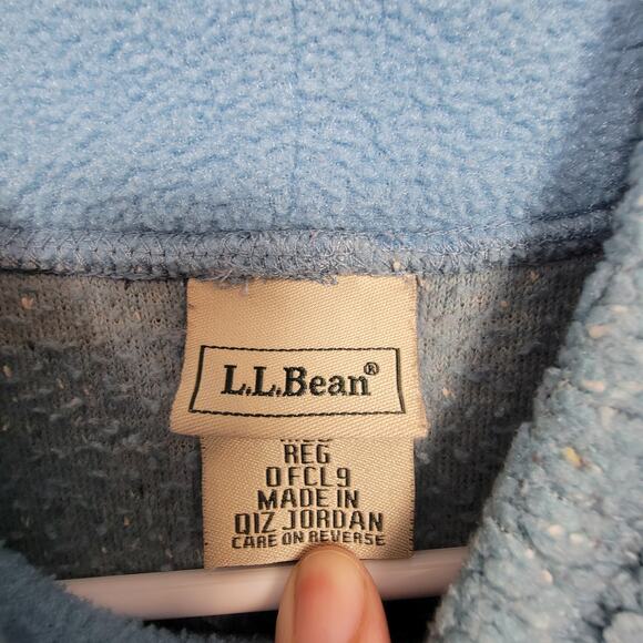 L.L.Bean Light Blue Mock Neck Fleece Pullover Soft Warm Cozy Classic Fit - Picture 4 of 10